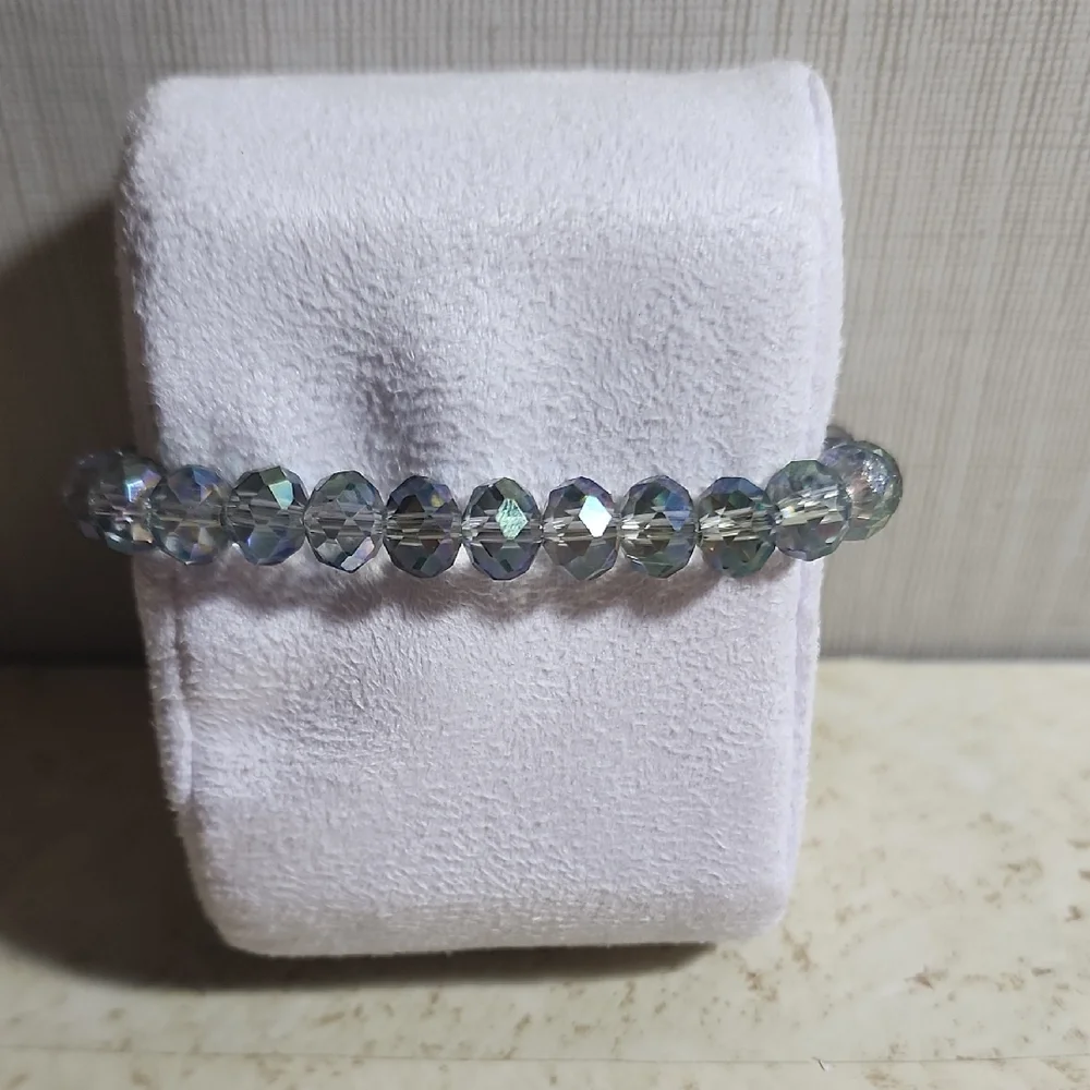 1pc Silver Beaded Bracelet 9mm